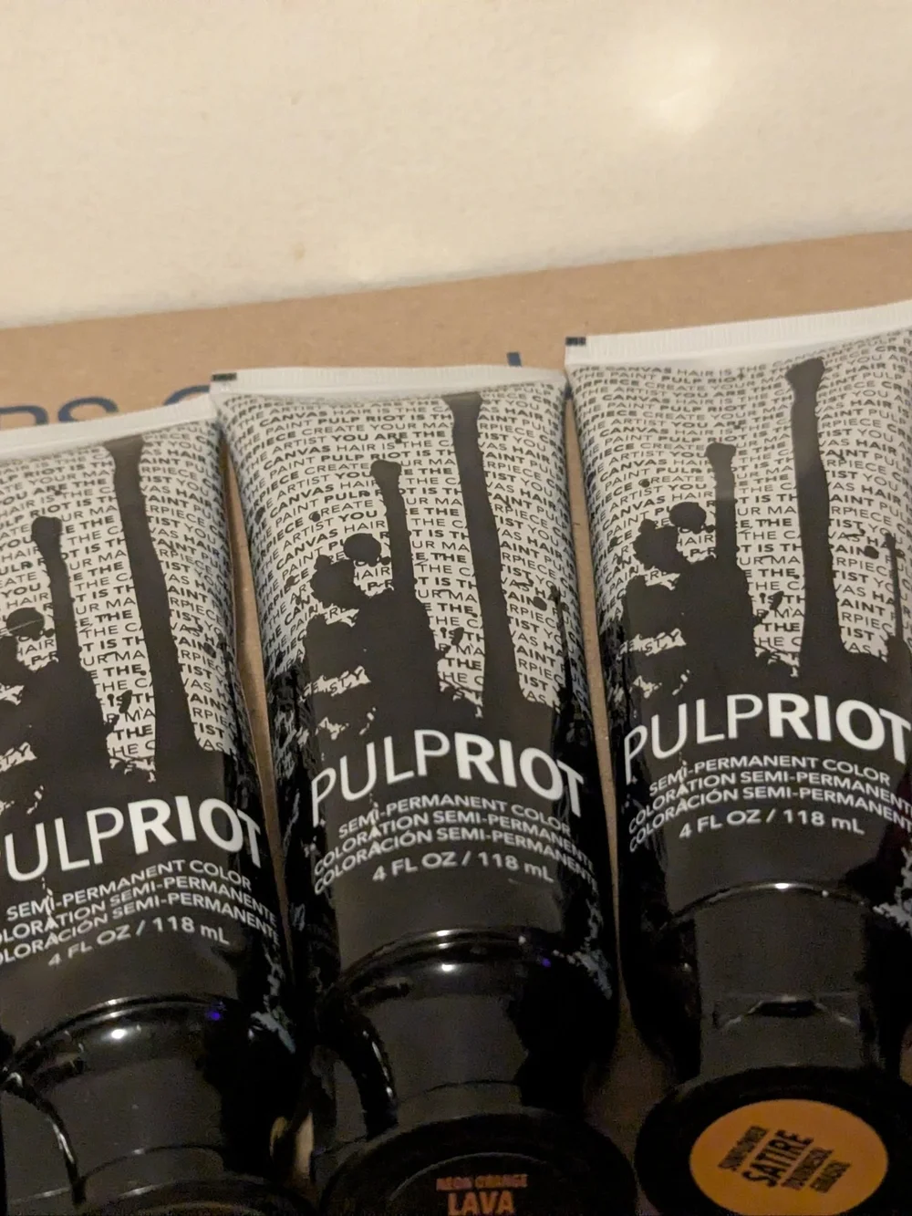 Lot of 6 Pulp Riot Semi-Permanent Hair Color